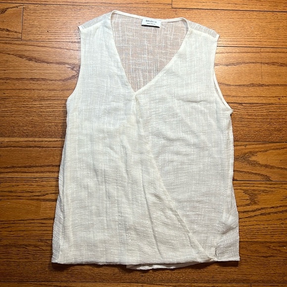 Bailey/44 Cream Cotton and Silk Boho Coastal Sleeveless Blouse A38 - Picture 1 of 3